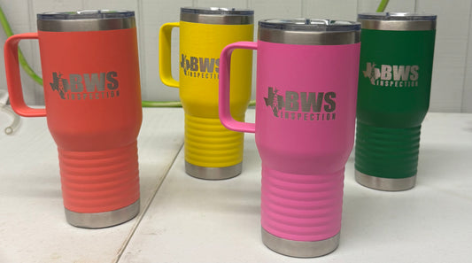 Laser Engraved BWS cup with handle