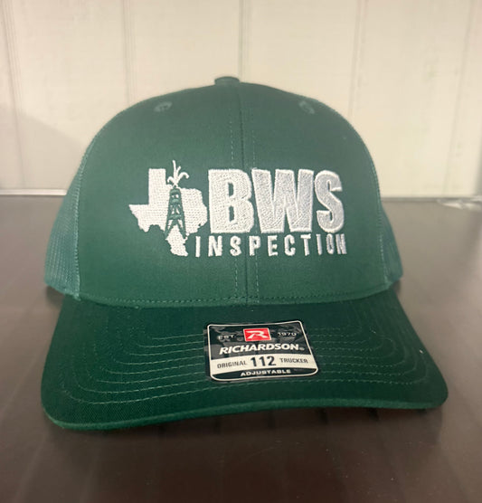 Richardson 112 Green with White Stitching